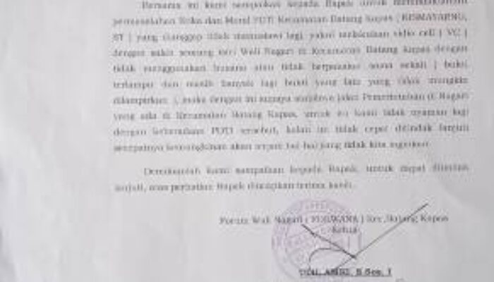 Dugaan Kasus Asusila, Walnag Minta Kemendes Pecat Oknum PDTI di Pessel