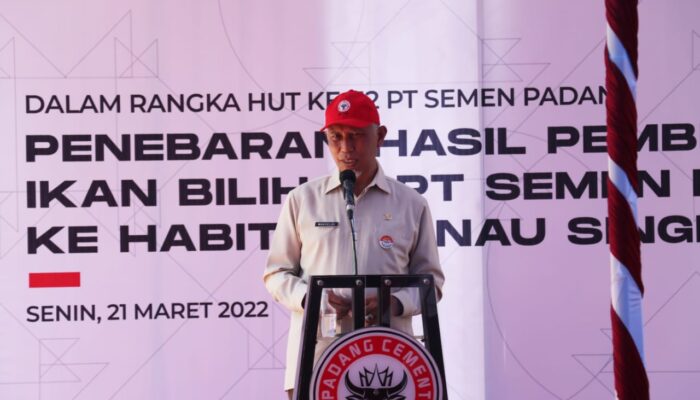 Gubernur Sumbar Lepas 4.000 Ikan Bilih Hasil Pembenihan PT Semen Padang di Danau Singkarak