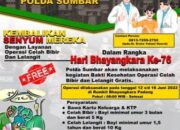 Sambut Hari Bhayangkara ke-76, Polda Sumbar Gelar Bakti Kesehatan