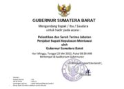 Besok, Martinus Dahlan S.Sos Dilantik Sebagai Pj. Bupati Kabupaten Kepulauan Mentawai