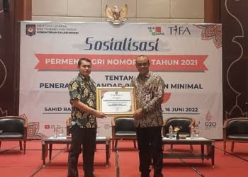 Dharmasraya Peringkat 2 Nasional Pemerintah Kabupaten Kinerja Terbaik Penerapan SPM