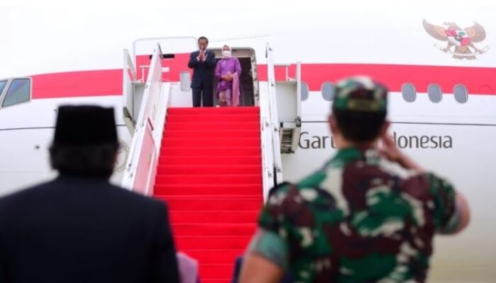 Disambut Pasukan Berpakaian Adat Bavaria, Presiden Jokowi dan Ibu Iriana Tiba di Munich