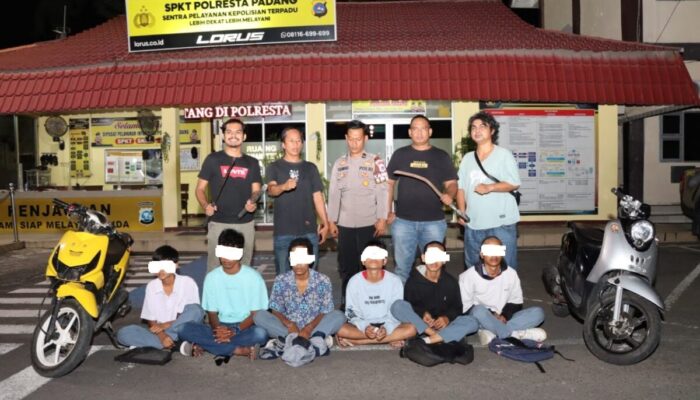 Diduga Enam Pelaku Tawuran dan Pembacokan Pelajar Ditangkap Tim Klewang Polresta Padang