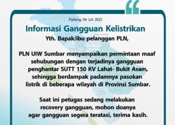 Transmisi SUTT Lahat-Bukit Asam Rusak, Listrik di Sumatera dan Babel Padam