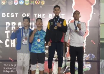 Atlet Dharmasraya Raih Emas di Kejuaraan Best Of The Best Prabu Taekwondo Challenge di Banten