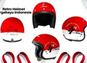 Keren! Ada Helm Retro Modern Merah Putih “Dirgahayu RI ke-77” Produksi PT Pindad