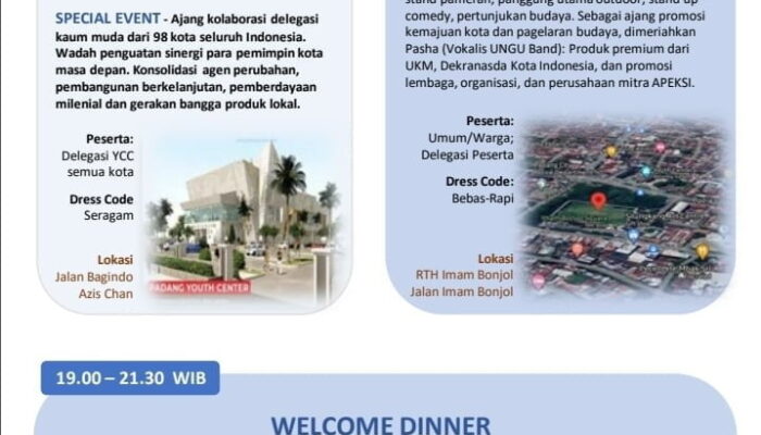 Hari Ini, Kolaborasi Kaum Muda se-Indonesia Tampil di Gedung Youth Center dan Indonesia Expo di Padang