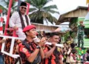 Ketua Forwana Sijunjung Bak “Jenderal Sudirman” saat Pencanangan Nagari Kunpar Sebagai Kampung Pancasila