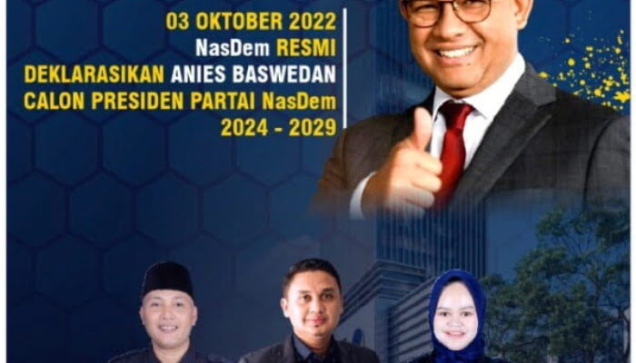 DPD NasDem Pasaman Barat Siap Menangkan Anis Baswedan di Pemilu Presiden 2024