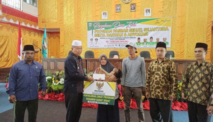 Baznas Pasaman Barat Salurkan Dana Zakat Sebesar Rp1,4 Miliar