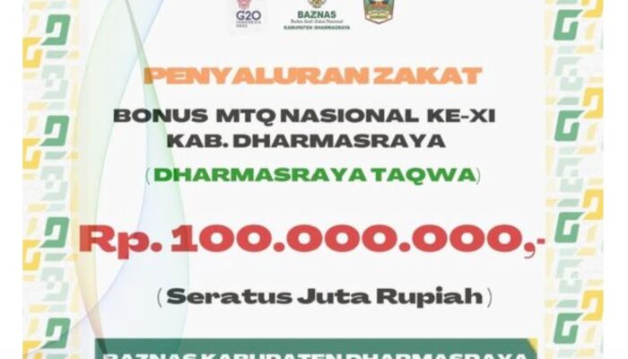 Baznas Ikut Partisipasi Pada MTQ Tingkat Dharmasraya Sebesar Rp100 juta