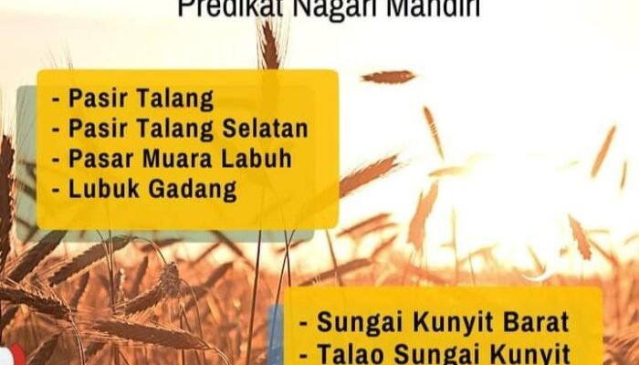 7 Nagari di Solok Selatan Raih Predikat Nagari Mandiri