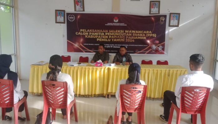 KPU Padang Pariaman Gelar Seleksi Wawancara Badan Ad-hoc PPS Pemilu 2024