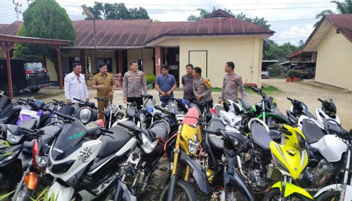 Polsek Sungai Rumbai dan Satlantas Polres Dharmasraya Jaring 34 Kendaraan Bermotor