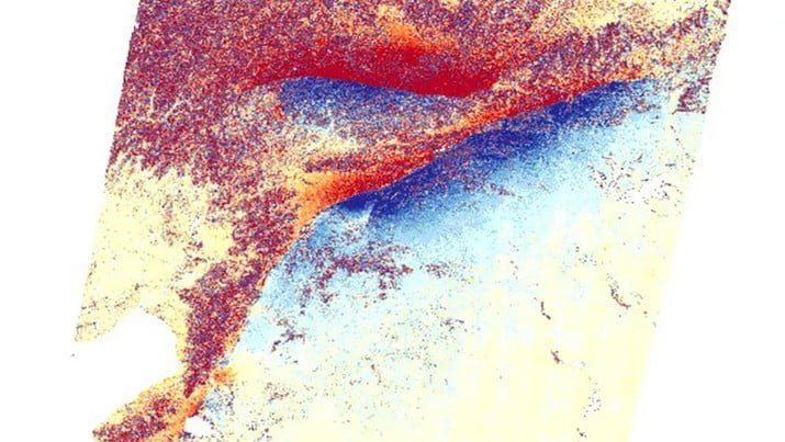 foto satelit retakan bumi akibat gempa Turki