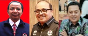 Eko Yanche Edrie (Pemimpin Redaksi Harian Khazanah), Sawir Pribadi dan Widya Navies (Wakil Pemimpin Redaksi Singgalang)