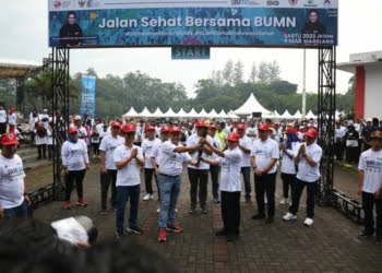 HUT Ke-25 Kementerian, Semen Padang Meriahkan Jalan Santai Bersama BUMN