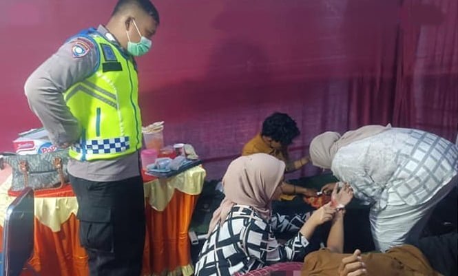 Pos pelayanan kesehatan Dinas Kesehatan Kota Padangpanjang yang dioperasionalkan selama periode mudik dan balik lebaran Idulfitri 1444 Hijriah. IST