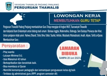 LOWONGAN KERJA: Thawalib Padang Panjang Terima Guru Besar-besaran, Berikut Jadwal dan Syarat Pendaftaran