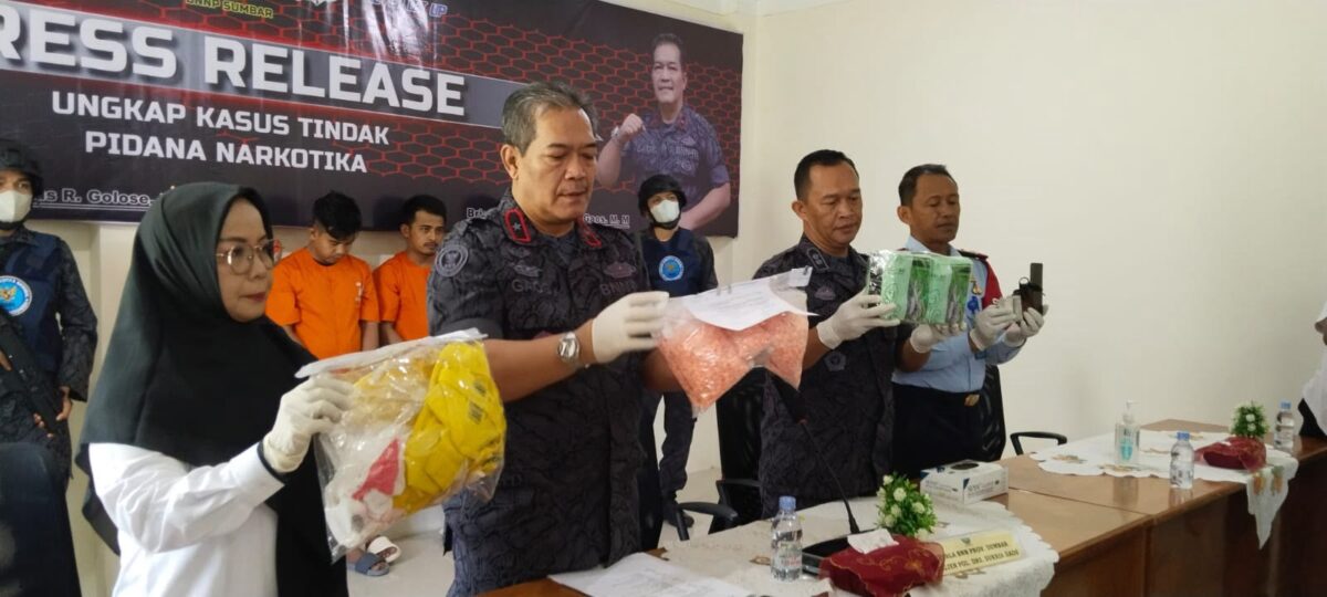 press rilis penagkapan narkoba di Sumbar baru-baru ini