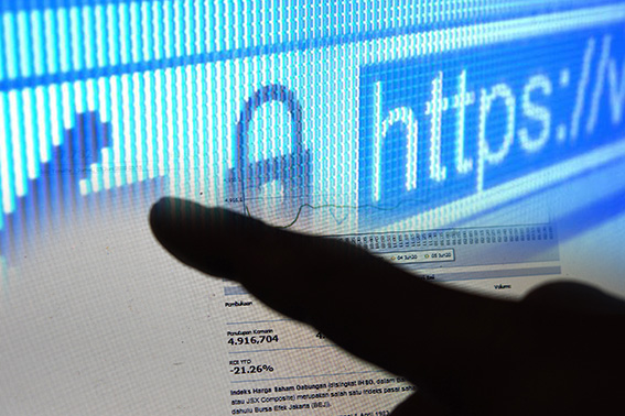 Ilustrasi situs web entitas ilegal. IST