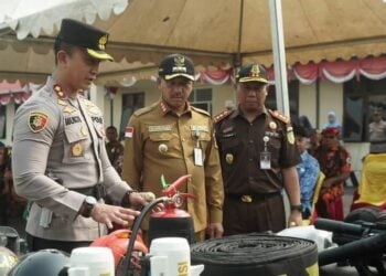Bupati Khairunas Hadiri Apel Pasukan Operasi Mantap Brata 2023 di Mapolres Solok Selatan