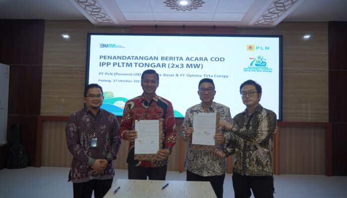 PLTM Togar Pasaman Barat Beroperasi, Kini Lebih Separuh Listrik Sumbar dari Pembangkit EBT