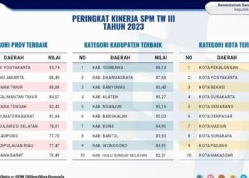 Dharmasraya Terbaik II Nasional Kinerja T III/2023 Kategori Pemerintah Kabupaten