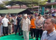 Menhan Prabowo Subianto Kunjungi Posko Erupsi Gunung Marapi