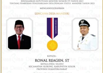 Mantap! Nagari Salayo Raih Lencana Nagari Mandiri