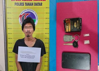 Tim Tarantula Narkoba Polres Tanah Datar Ciduk Pria Bawa Sabu
