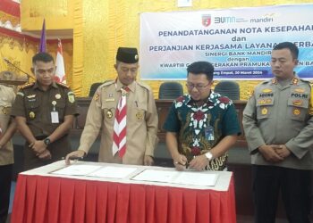 Bank Mandiri Kerja Sama dengan Kwartir Cabang Pramuka Pasbar