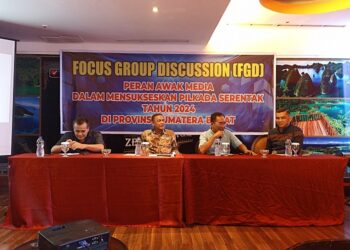 Dit Intelkam Polda Sumbar menggelar FGD tentang Pilkada serentak Tahun 2024 di Sumbar, di Basko Hotel Padang, Jumat (3/5). FARDIANTO