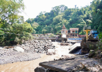 Kondisi salah satu sungai di Tanah Datar usai diterjang galodo beberapa waktu lalu. IST