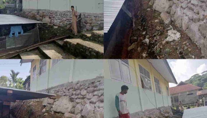 Tebing Penyangga Gedung SDN 15 Kampung Baru Solok Selatan Perlu Rehabilitasi