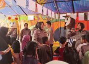 Polres Tanah Datar Terjunkan Polwan Berikan Trauma Healing Korban Bencana