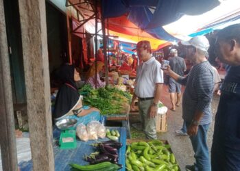 Bakal calon walikota Payakumbuh Dokter Zulmaeta saat blusukan ke Pasar Imbuh