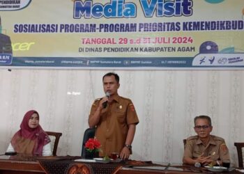 Sosialisasi Program Kemendikbudristek di Agam, BBPMP Sumbar : Peran Media Penting