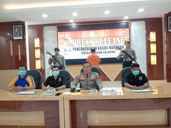 Polres Kabupaten Solok Selatan berhasil menggagalkan upaya peredaran narkotika jenis sabu seberat 107,7 gram