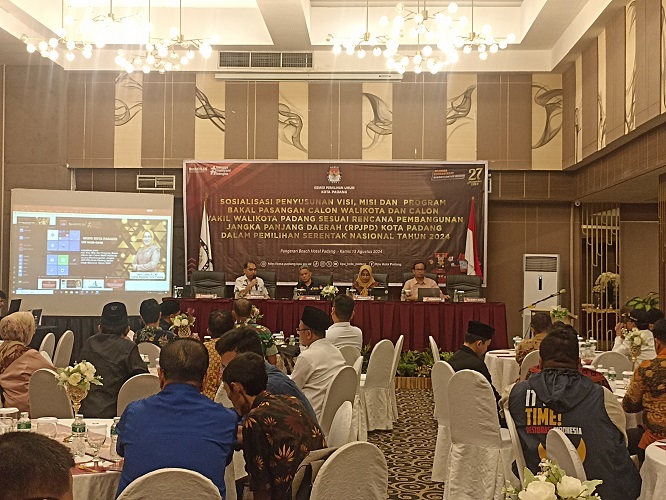 KPU Kota Padang menegaskan para peserta pemilihan kepala daerah (Pilkada) 2024 menyelaraskan visi dan misi agar sesuai dengan RPJDP