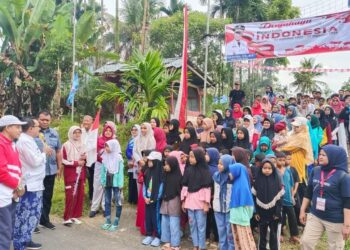 Meriahkan HUT RI, Warga Jorong Patar Gelar Gerak Jalan Jantung Sehat