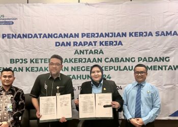 Perkuat Kepatuhan Jamsos, Kejari Mentawai Kerja Sama dengan BPJS Ketenagakerjaan Padang