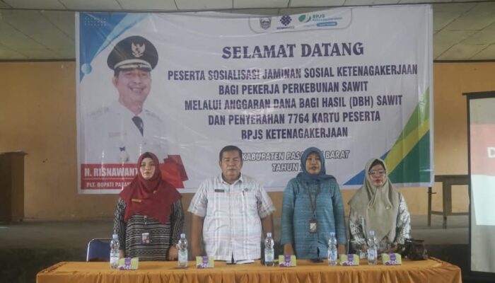Disnaker Pasbar dan BPJS Ketenagakerjaan Sosialisasikan Jamsos, Dorong Kesejahteraan Tenaga Kerja Melalui DBH Sawit