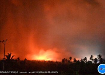 Status Aktivitas Vulkanik Gunung Lewotobi Laki-Laki Naik Level IV
