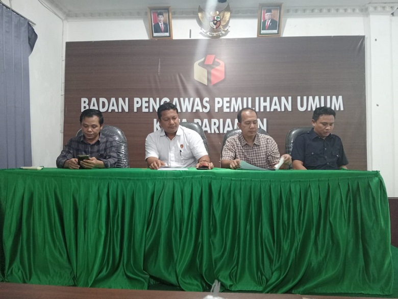 Konferensi Pers Bawaslu dan Gakkumdu terkait perkara pelanggaran netralitas ASN Kota Pariaman.