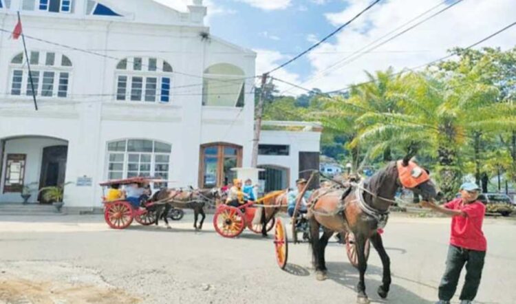 KEHADIRAN wisata berkuda dengan Kudo Bendi di Kawasan Kota Tua Padang. IST