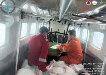 Operasi Modifikasi Cuaca di Provinsi Jawa Tengah, Rabu (29/1). BNPB