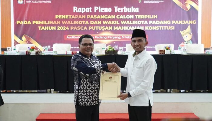 KPU Tetapkan Hendri Arnis-Allex Saputra sebagai Wako-Wawako Terpilih
