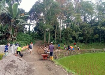 Rehab Jalan Sitinjau Gunuang Pincuran Tinggi Sawah Kubangan, PT Semen Padang dan Masyarakat Bersatu