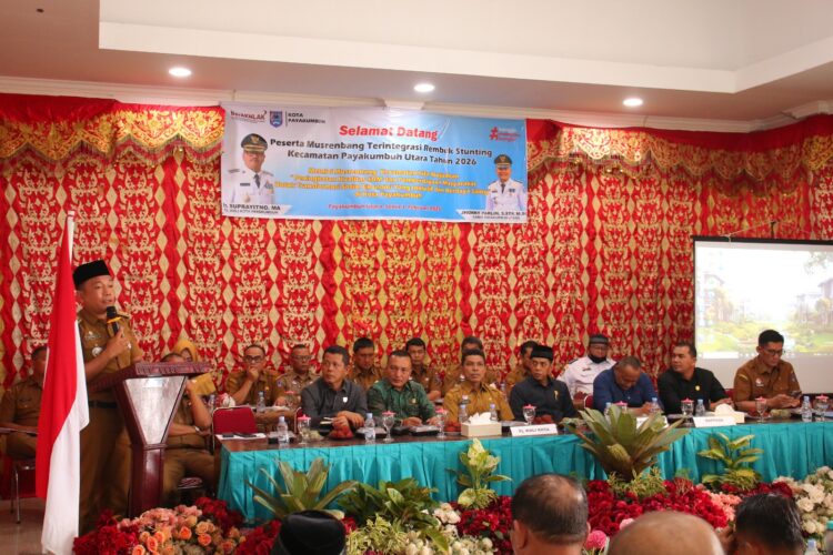 Kecamatan Payakumbuh Utara melaksanakan Musrenbang Terintegrasi Rembuk Stunting Tahun 2026, di aula kecamatan setempat, Senin (3/2) pagi. IST